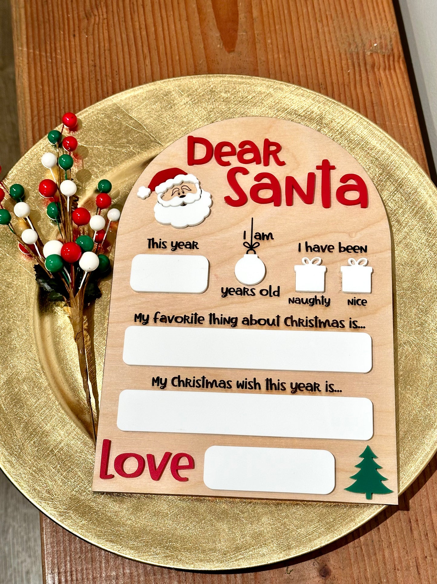 Dear Santa Erasable Board