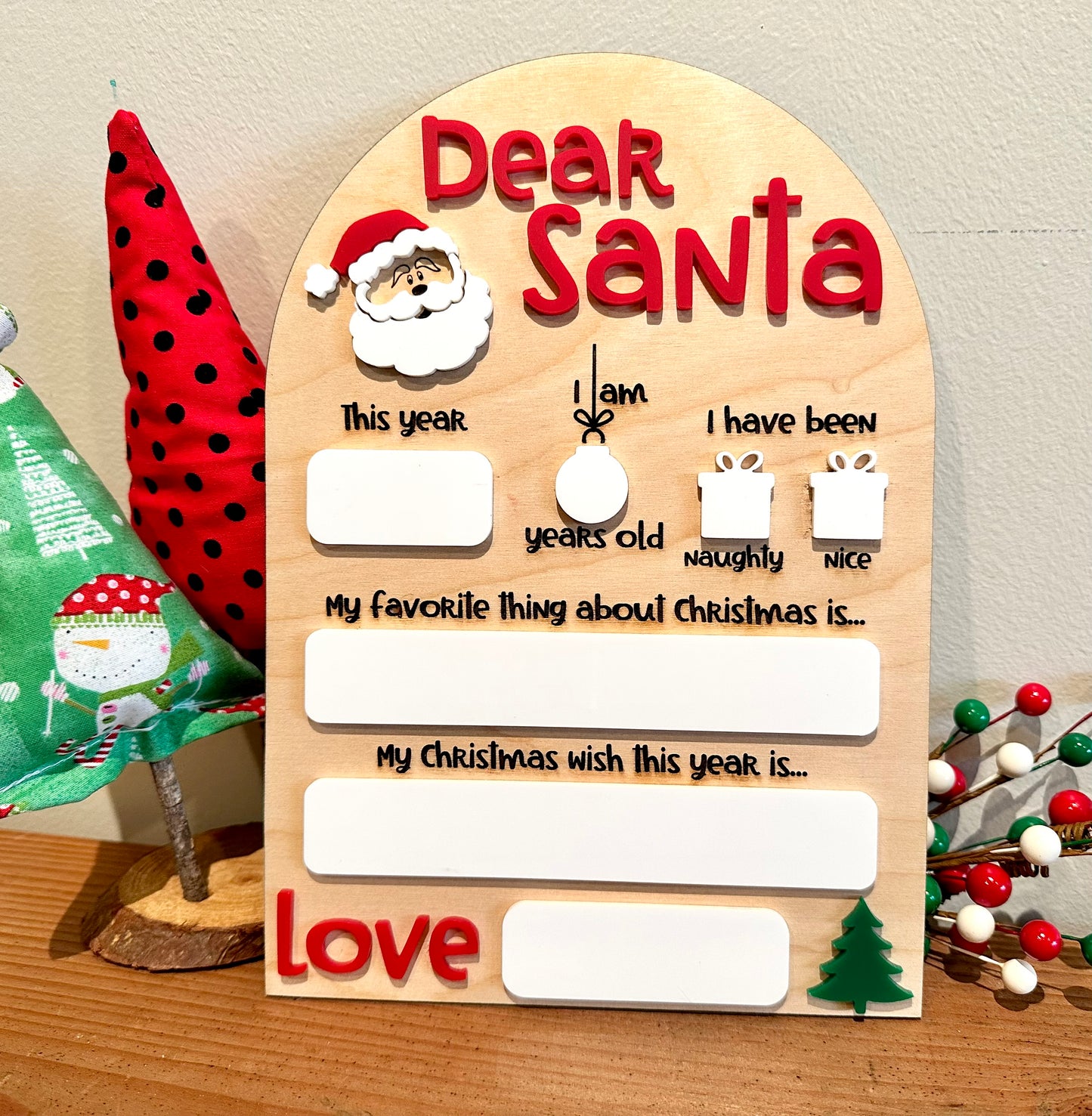 Dear Santa Erasable Board