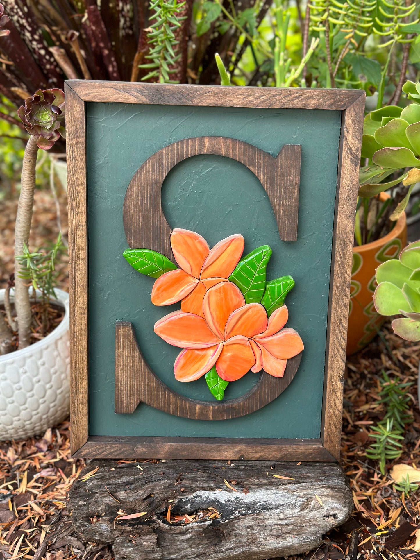 Plumeria Monogram Sign