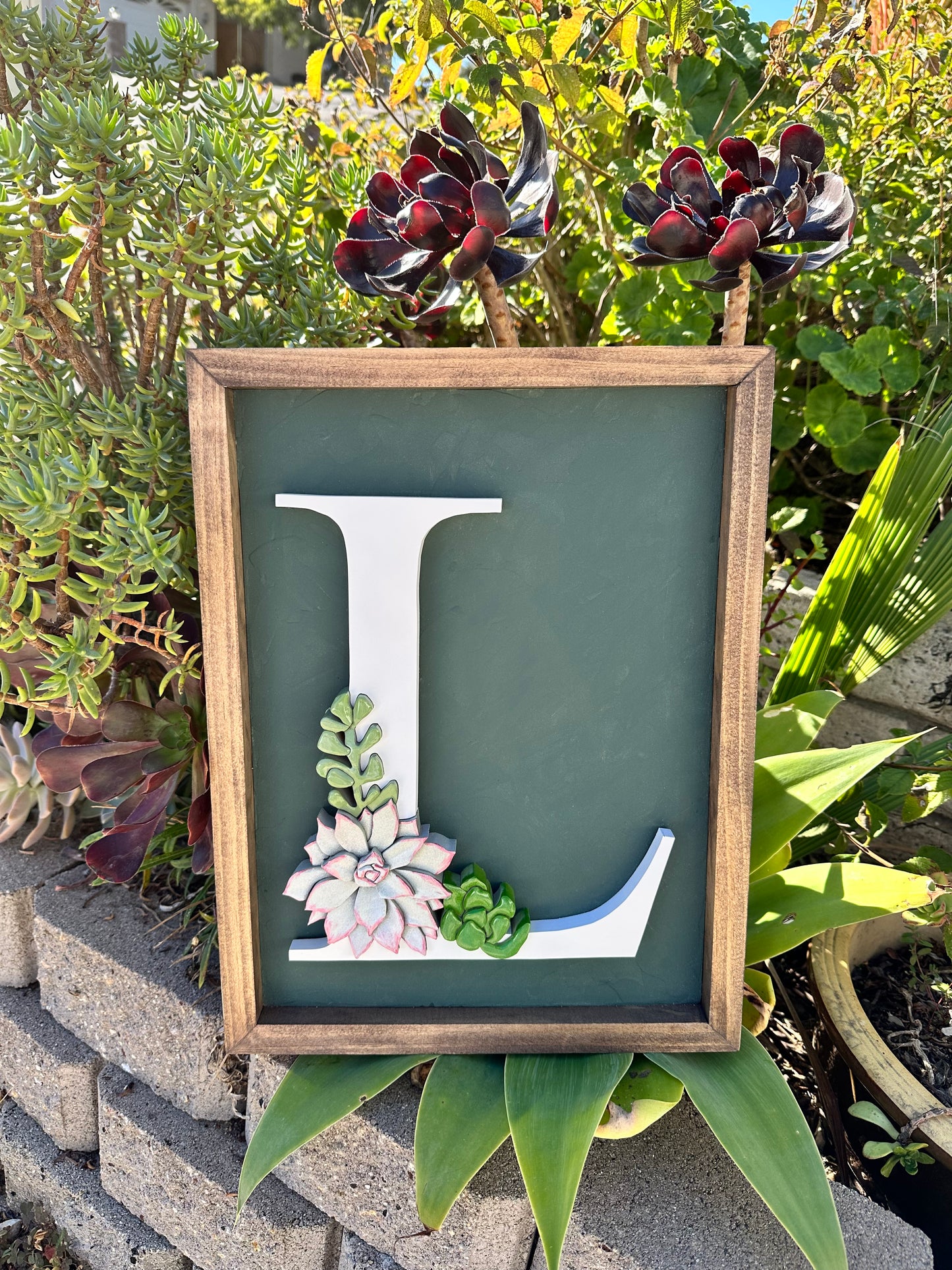 Succulent Monogram Sign