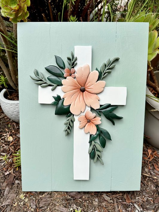 Floral Cross Sign