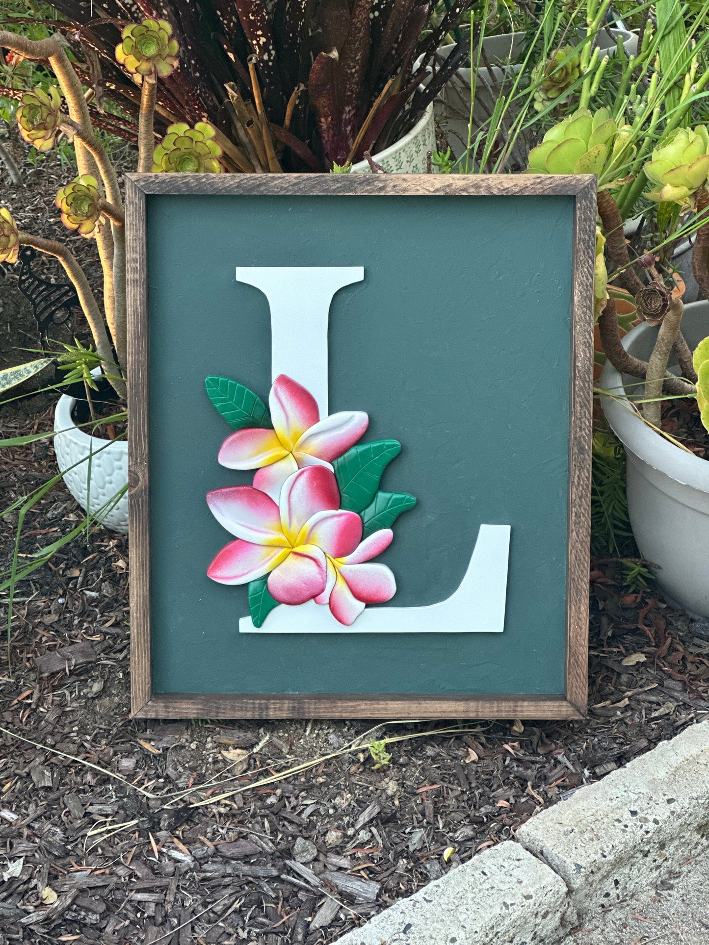 Plumeria Monogram Sign