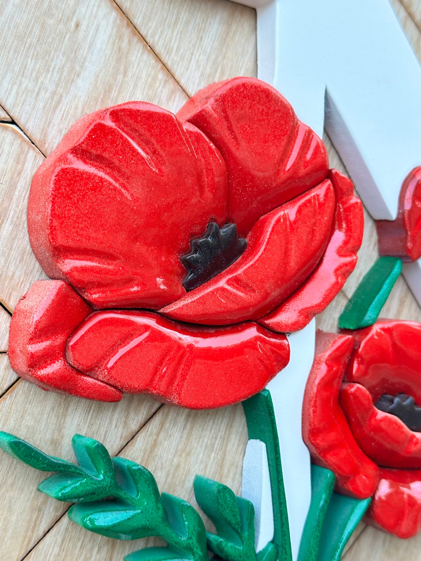 Mosaic Poppy Monogram Sign